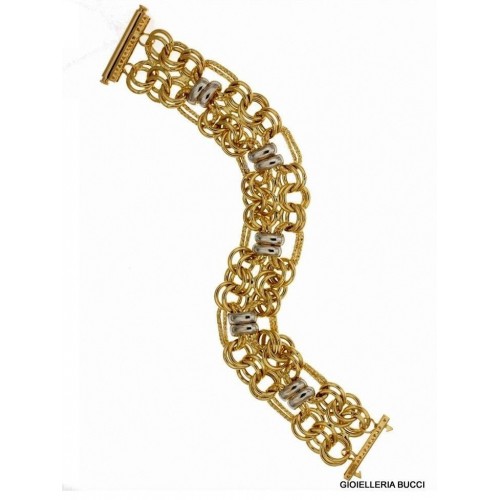 BRACCIALE IN ORO GIALLO E BIANCO 18 KT DA DONNA