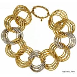 BRACCIALE CATENA DA DONNAIN ORO GIALLO E BIANCO 18 KT