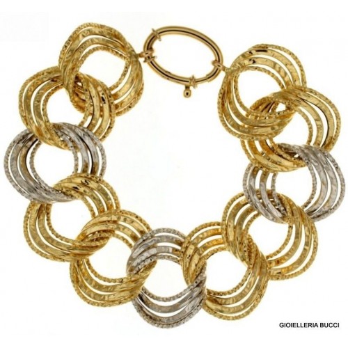 BRACELET IN YELLOW GOLD 18 KT AND WHITE WOMEN