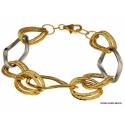 BRACCIALE I CATENA N ORO GIALLO E BIANCO 18 KT DA DONNA