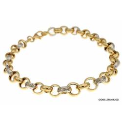 BRACCIALE IN ORO GIALLO E BIANCO 18 KT DA DONNA