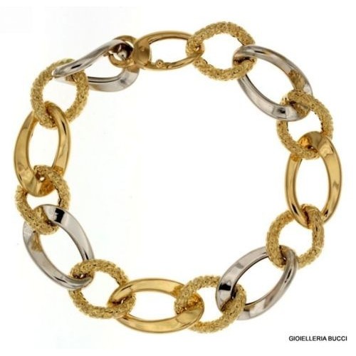 BRACCIALE IN ORO GIALLO E BIANCO 18 KT DA DONNA