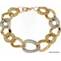 BRACCIALE DA DONNA IN ORO GIALLO E BIANCO 18 KT