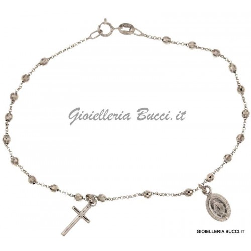 BRACCIALE ROSARIO UNISEX IN ORO BIANCO 18 KT 803321727571