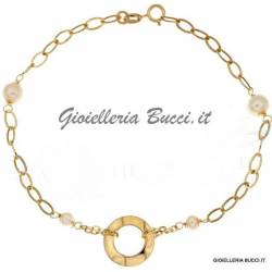 BRACCIALE DA DONNA IN ORO GIALLO 18 KT E PERLE BIANCHE 803321719012