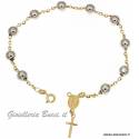 BRACCIALE ROSARIO UNISEX IN ORO GIALLO E BIANCO 18 KT