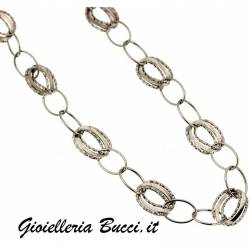 COLLANA CATENA DA DONNA IN ORO BIANCO 18 KT