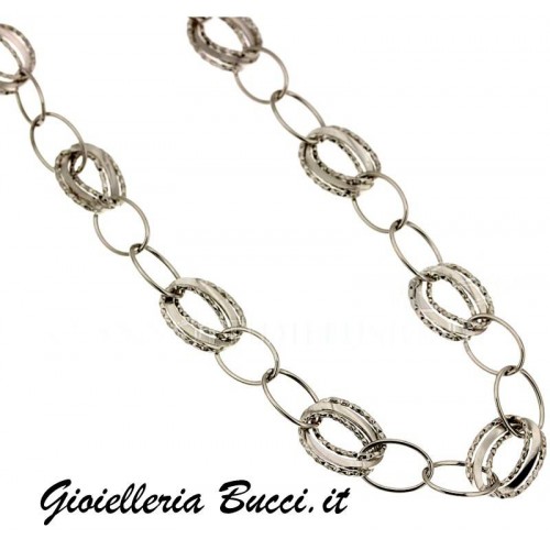 COLLANA CATENA DA DONNA IN ORO BIANCO 18 KT