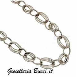 COLLANA CATENA DA DONNA IN ORO BIANCO 18 KT