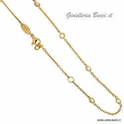 COLLANA IN ORO GIALLO 18 KT CON ZIRCONI BIANCHI