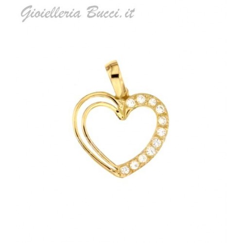 CIONDOLO IN ORO GIALLO E BIANCO 18 KT + COLLANA IN OMAGGIO