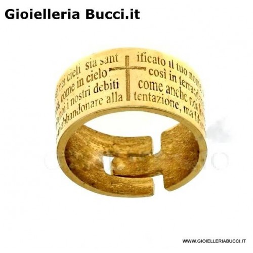 rosario anello oro bianco