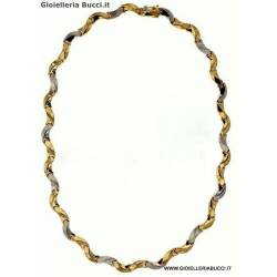 COLLANA GIROCOLLO DA DONNA IN ORO GIALLO E BIANCO 18 KT