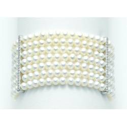 BRACCIALE MILUNA KIARA 7 FILI PERLE DI MARE BIANCHE CON 63 ZIRCONI