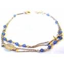 UNOAERRE ROSAIRE BRACELET EN ARGENT STERLING AVEC AGATE BLEUE