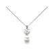 COLLANA CUORE IN ORO BIANCO 18 KT CON PERLA E DIAMANTI