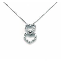 COLLANA MILUNA KIARA IN ARGENTO CUORE CON 34 ZIRCONI