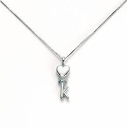 COLLANA MILUNA KIARA CUORE CHIAVE IN ARGENTO E DIAMANTI