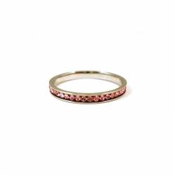 UNOAERRE WEDDING RING RING IN SILVER WITH PINK CRYSTALS