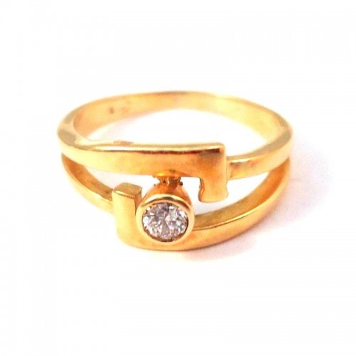 ANELLO SOLITARIO IN ORO GIALLO 18 KT CON DIAMANTE