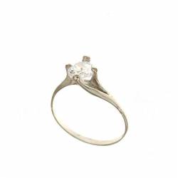 ANELLO SOLITARIO DA DONNA IN ORO BIANCO 18 KT CON ZIRCONE