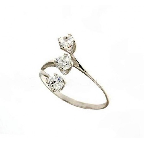 ANELLO TRILOGY DA DONNA IN ORO BIANCO 18 KT CON ZIRCONI