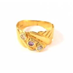 ANELLO DA DONNA IN ORO GIALLO 18 KT CON ZIRCONI