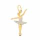 CIONDOLO BALLERINA IN ORO BIANCO E GIALLO 18 KT