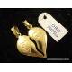 CIONDOLO CUORE LUI E LEI IN ORO GIALLO 18 KT +COLLANA LACCIO OMAGGIO