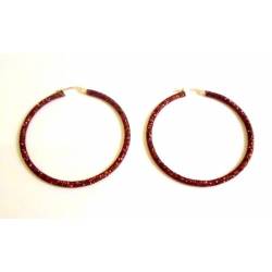 UNOAERRE CIRCLES EARRINGS IN SILVER with GLITTER BROWN 7.5 DIAMETER