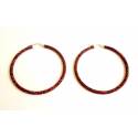 UNOAERRE CIRCLES EARRINGS IN SILVER with GLITTER BROWN 7.5 DIAMETER