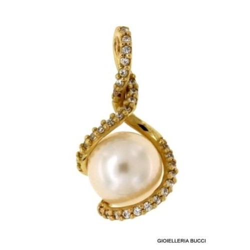 CIONDOLO IN ORO GIALLO 18 KT CON PERLA + COLLANA IN OMAGGIO