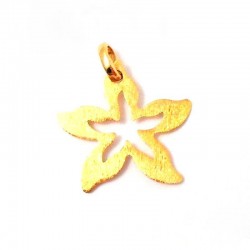 CIONDOLO FIORE IN ORO GIALLO 18 KT + COLLANA LACCIO IN OMAGGIO