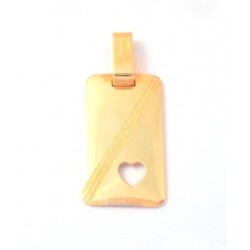 CIONDOLO MEDAGLIETTA CUORE IN ORO GIALLO 18KT + COLLANA IN OMAGGIO