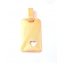 CIONDOLO MEDAGLIETTA CUORE IN ORO GIALLO 18KT + COLLANA LACCIO IN OMAGGIO