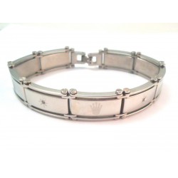 PULSERA DE HOMBRE EN ACERO INOXIDABLE Y DIAMANTES