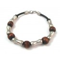 BRACELET HOMME EN ACIER ET BOIS