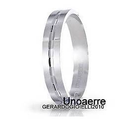 UNOAERRE WEDDING RING BAGUE EN ARGENT POLI BANDE CENTRALE