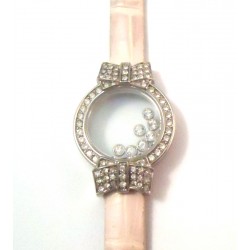 WOMEN'S LEATHER BRACELET AND STEEL WITH CUBIC ZIRCONIA