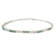 BRACCIALE TENNIS IN ORO BIANCO 18KT ZIRCONI VERDI E BIANCHI