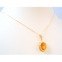 COLLANA DA DONNA IN ORO GIALLO 18 KT CON TOPAZIO