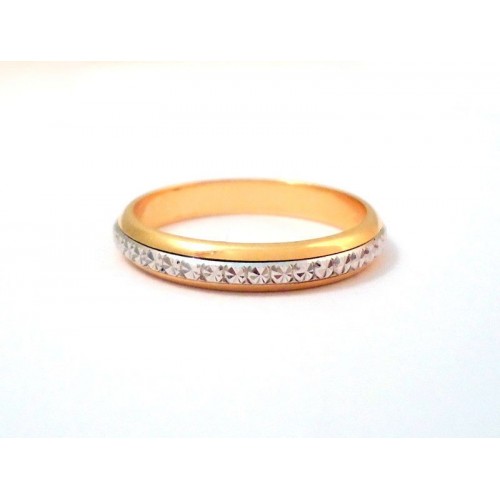 ANELLO FEDE DIANA IN ORO GIALLO E BIANCO 18 KT MODELLO GIRELLA